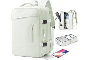 WONHOX Travel Backpack for Women Men, Laptop Backpack with Shoe Compartment,Waterproof Hiking Carry on Backpack