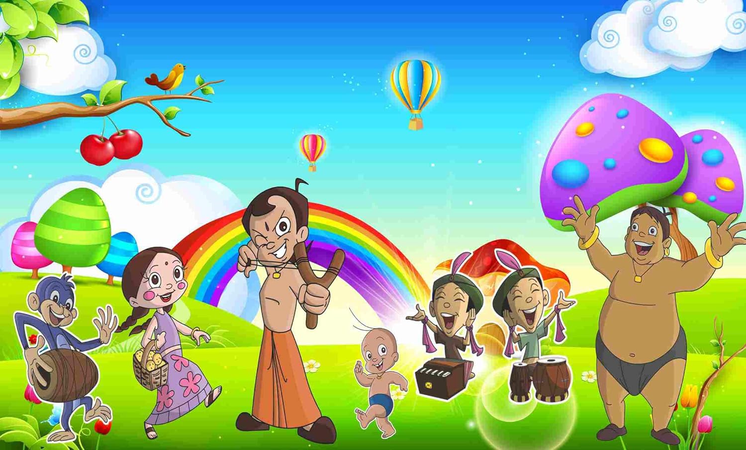 Kayra Decor Chota Bheem 3d Wallpaper Print Decal Deco Indoor Wall