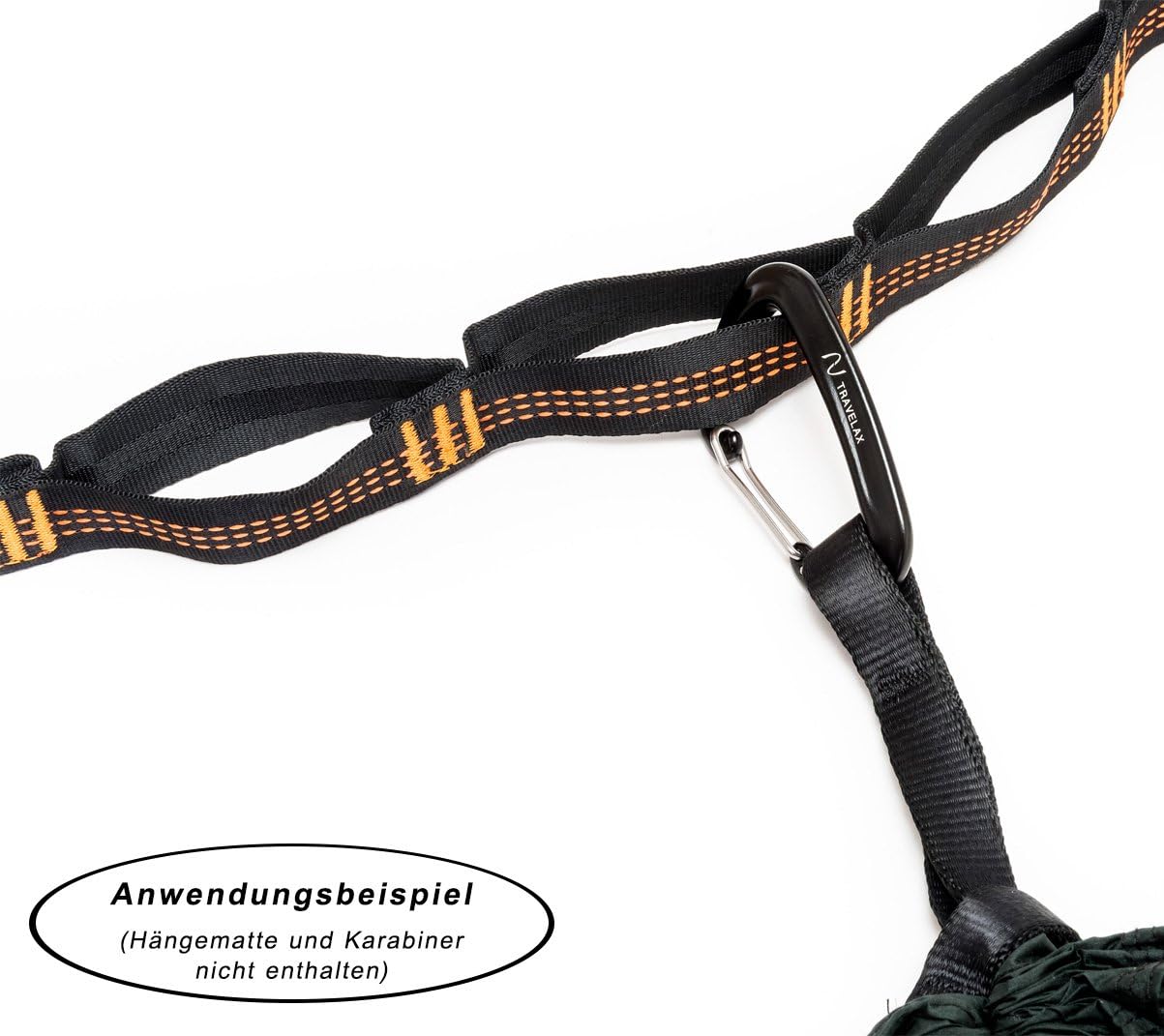 Travelax Adjustable and ExtraLong Hammock Tree Strap Set with 22 Loops