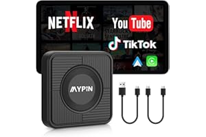 Upgraded Wireless CarPlay Adapter, 3-in-1 Wireless Carplay & Android Auto& Video Adapter, Built in Netflix YouTube Support TF