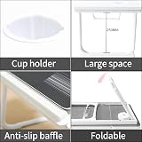 HOFLERA Laptop Desk Bed Table with Foldable Legs Cup Slot Reading Holder White view 7