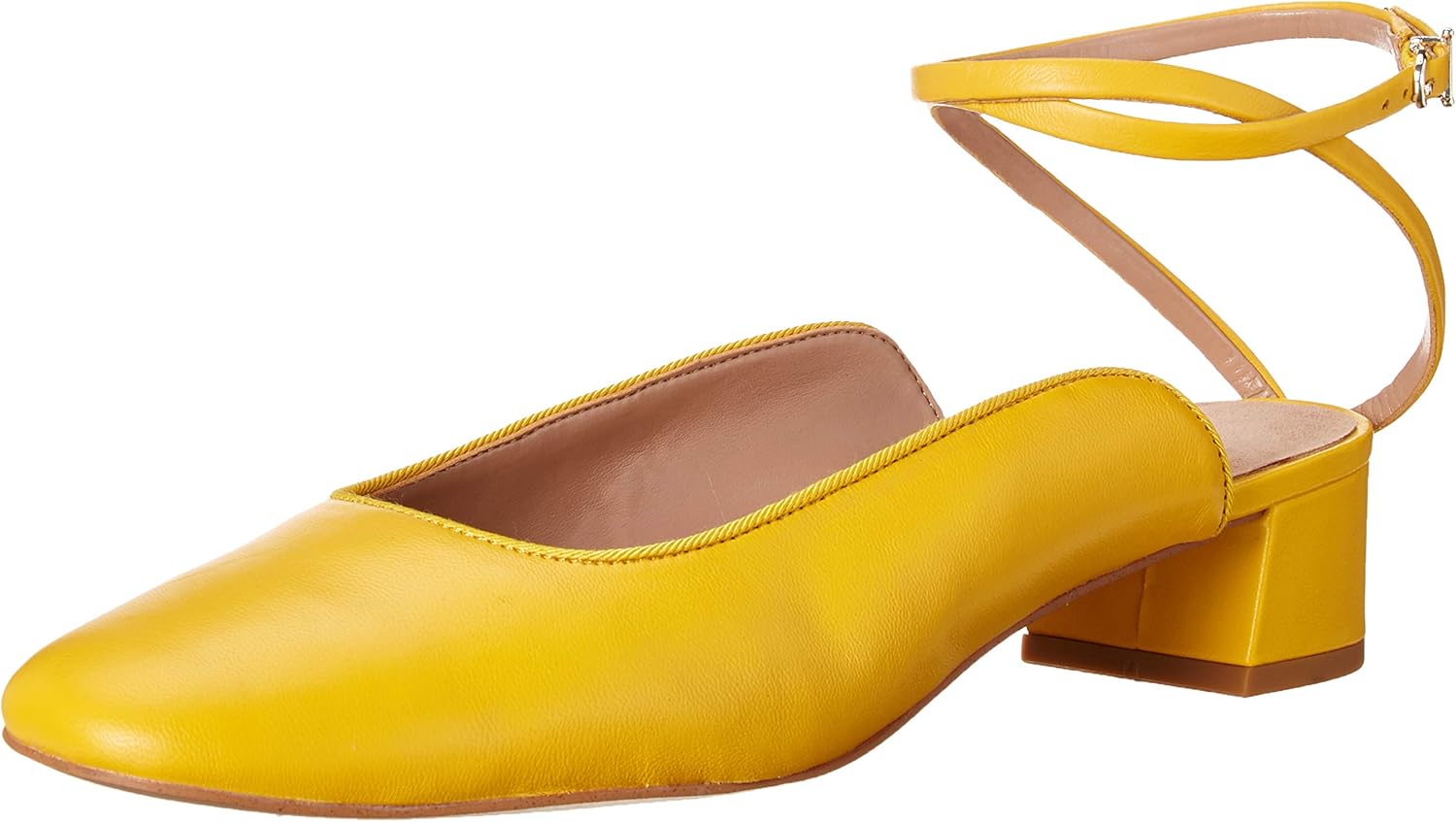 Amazon.com | ZAC Zac Posen Women's Low Heel Pump with Ankle wrap, Mustard Leather, 9 | Pumps