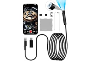 ZOIOT Endoscope Camera, Endoscope Camera with Light 1920P HD with 6FT Semi-Rigid Snake Camera,8 Adjustable LED Light,8mm IP67 Waterproof Inspection Camera Only for iOS
