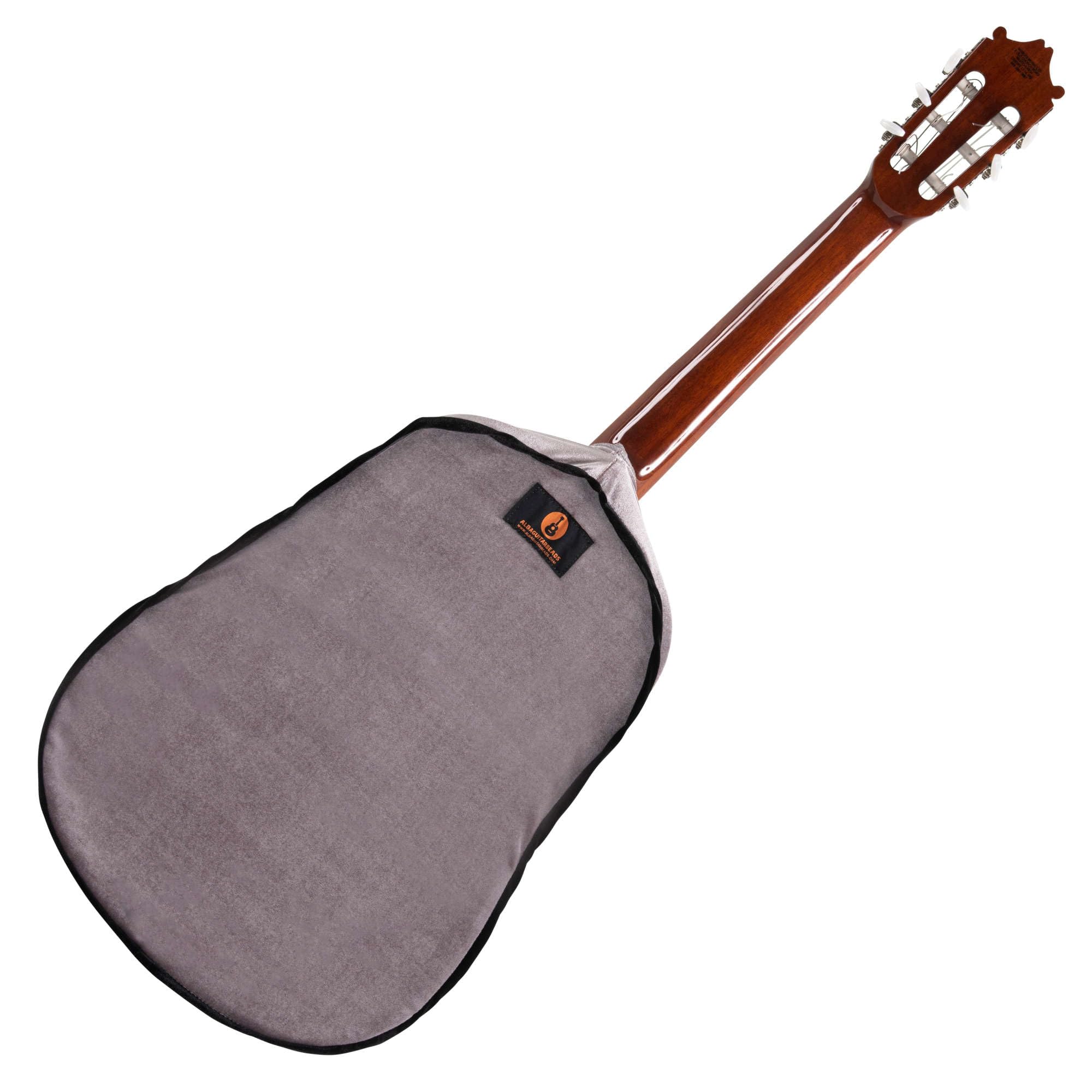 Alba Guitar Dust Cover - Grey Protective wrapper for classical guitars, dust velvet cover for acoustic guitars and electric guitars