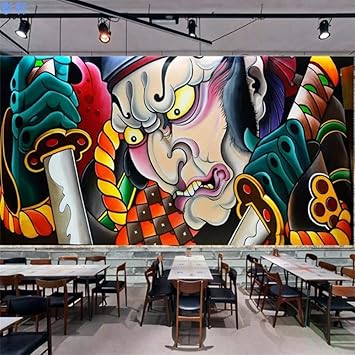 Japan Prajna Ukiyo E Tattoo Shop Decoration Mural Japanese Art Background Wall Tattoo Studio Wallpaper Wallpaper Seamless Matte Flannel Full Sheet Wallpaper Only Amazon De Baumarkt