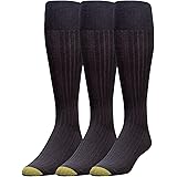 Gold Toe Men's Canterbury Over-the-Calf Dress Socks, 3-Pairs