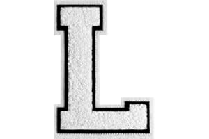 GROZON Varsity Letter Patches White Chenille Letter Patches 4-1/2" Letterman Jacket Patches Large Iron on Letter Patches for Clothing (White-L)
