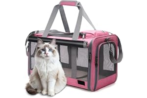 Pet Carrier Dog Carrier Cat Carrier, Portable Travel Cat Dog Bag, Soft-Sided Foldable Pet Carrier for Big Medium Cats and Pup