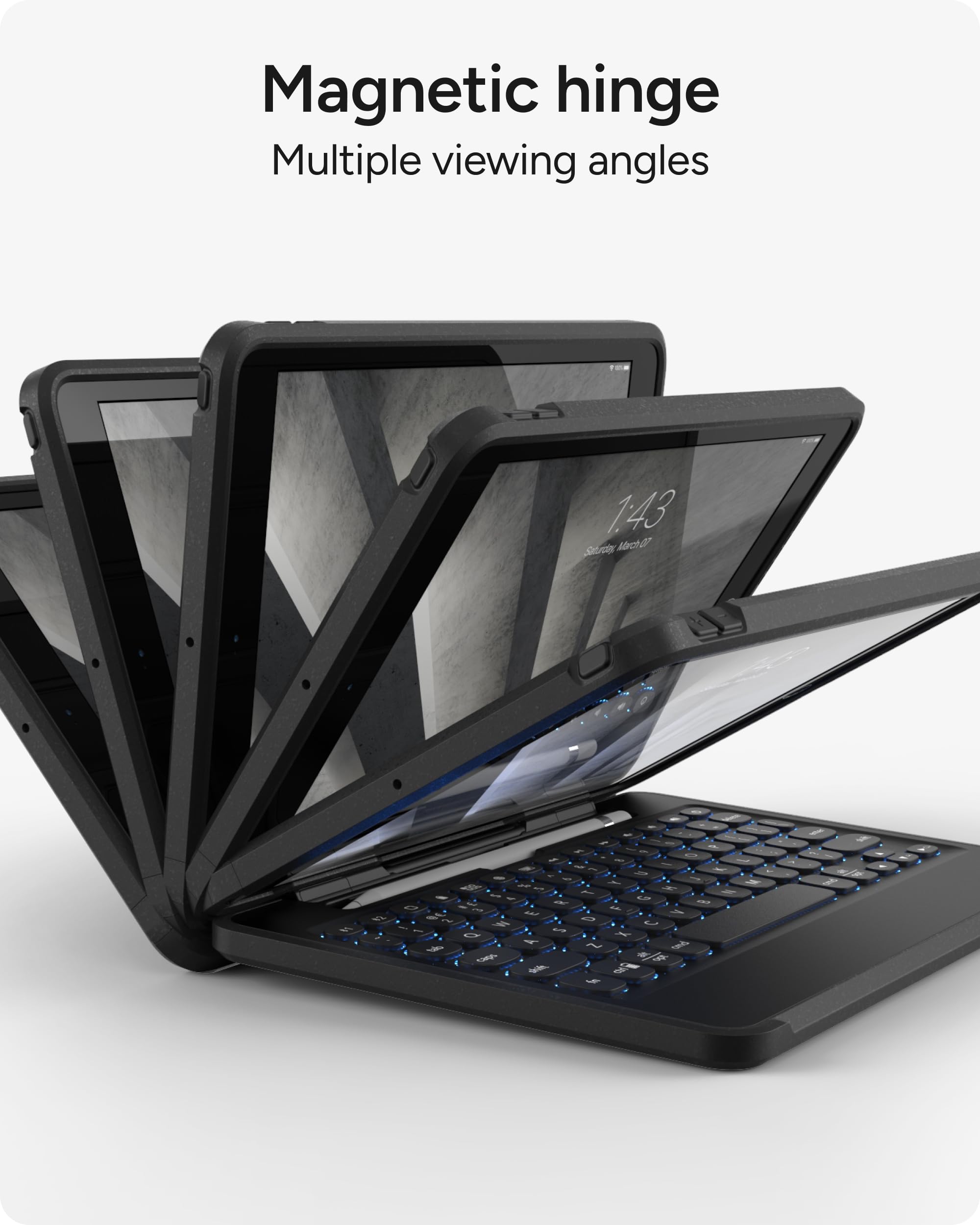 ZAGG Rugged Book iPad Case with Detachable Magnetic-Hinged Keyboard for iPad Air 3, iPad Pro 10.5