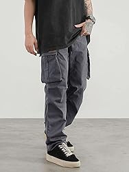PLEPAN Men's Casual Cargo Pants Drawstring Hiking