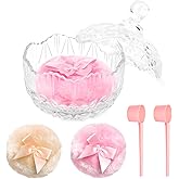 Coolrunner 5PCS Body Powder Puff and Container, Crystal Clear Powder Container with Powder Spoon, Dusting Powder with Puff for Women, Washable Reusable (Transparent)