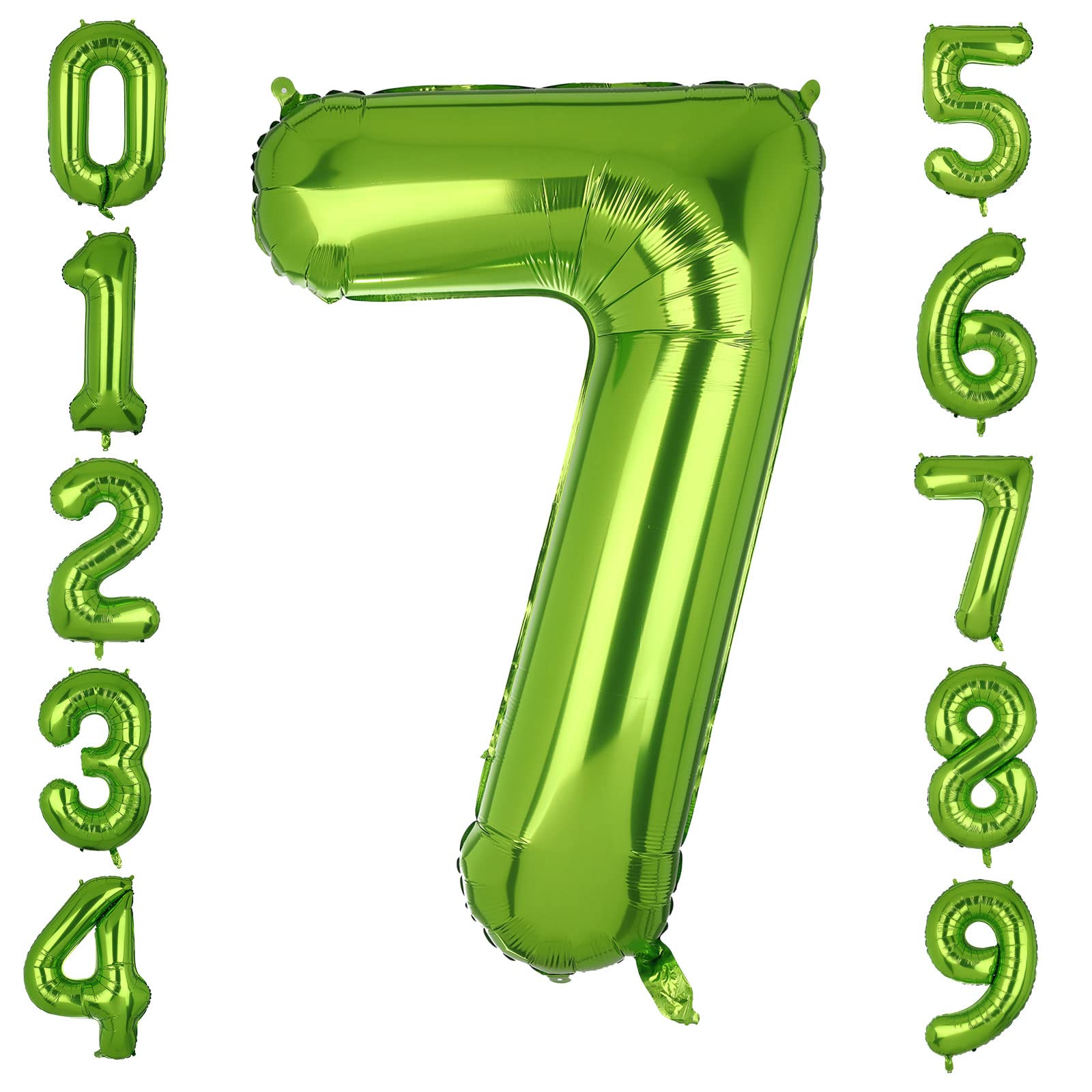 Large Foil Green Number 7 Balloons Big Mylar Helium Balloon Birthdays Party Decorations Supplies 40 Inch
