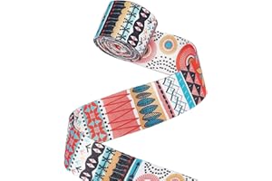 CRAFTYMELODY 5 Yards Vintage Jacquard Ribbon Boho Ethnic Pattern Polyester Webbing Ribbon Garment Embellishments Trim for Sew