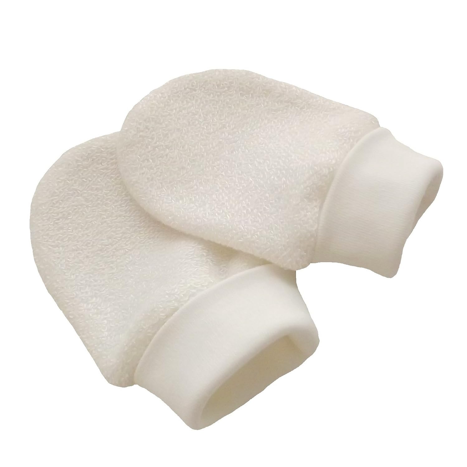 Bambus Bio Baumwolle French Terry Neugeborene Baby Anti Kratz Fäustlinge Handschuhe Farbe Elfenbeinfarben elfenbeinfarben 0-6 Monate