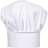 CHEFSKIN BIG & Tall 2X XXL Mushroom Chef Hat, Fully Adjustable (WHITE)