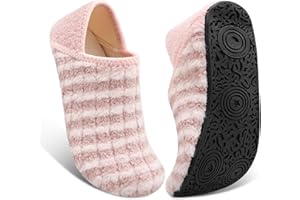 Fires Womens Mens Slippers with Rubber Sole Soft-Lightweight House Slipper Socks Around House Shoes Non Slip Indoor/Outdoor