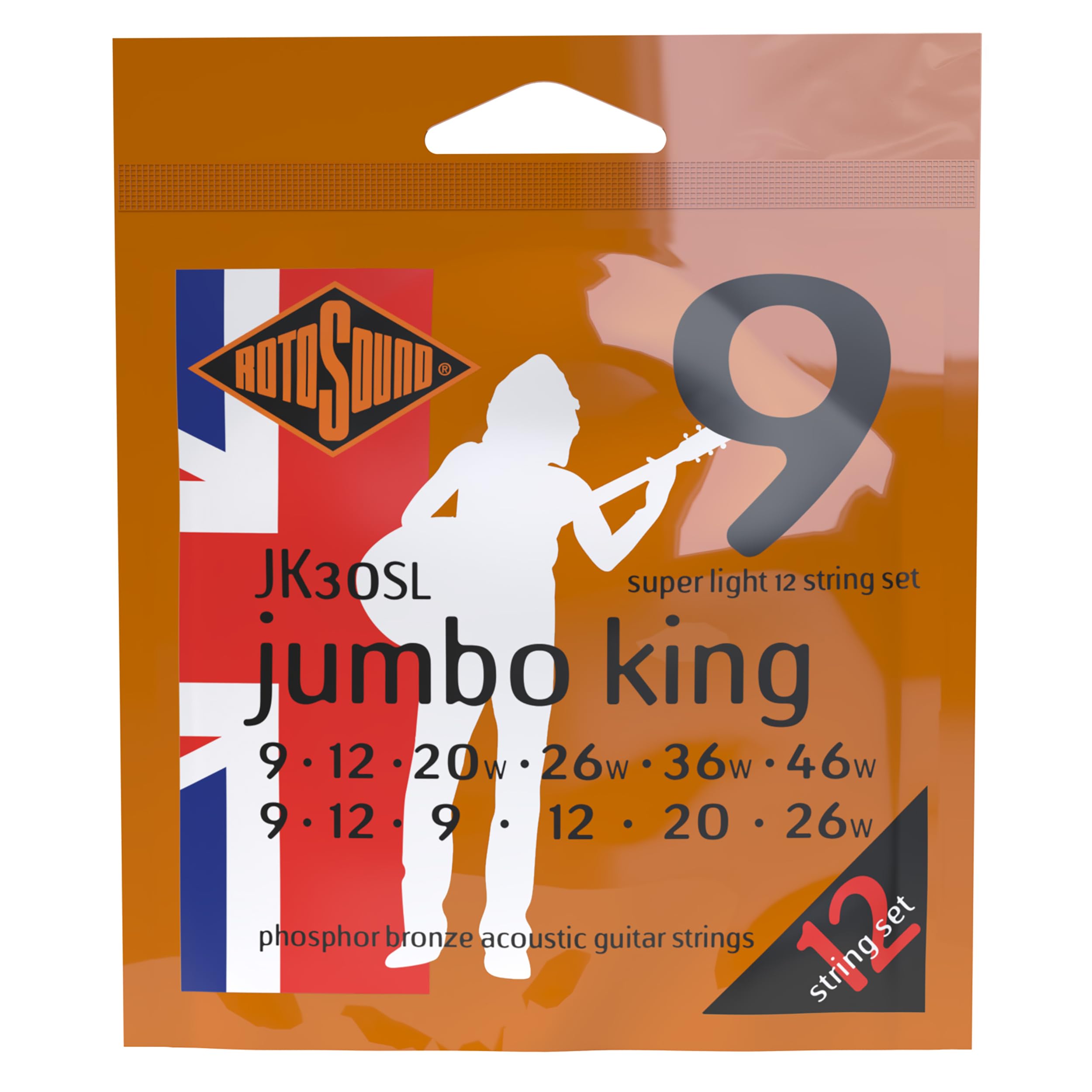 Rotosound Strings for Acoustic Guitar JUMBO KING 12-str. JK30SL Super Light 9-42 — image 1