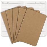 BESARME 12 Pack Kraft Mini Notebooks Bulk, A6 Small Lined Pocket Notebook | 3.5 x 5.5 In, Sturdy Cardstock Covers, Lay-Flat Saddle Stitched, For Men Notes, Lists, School, Office, Travel