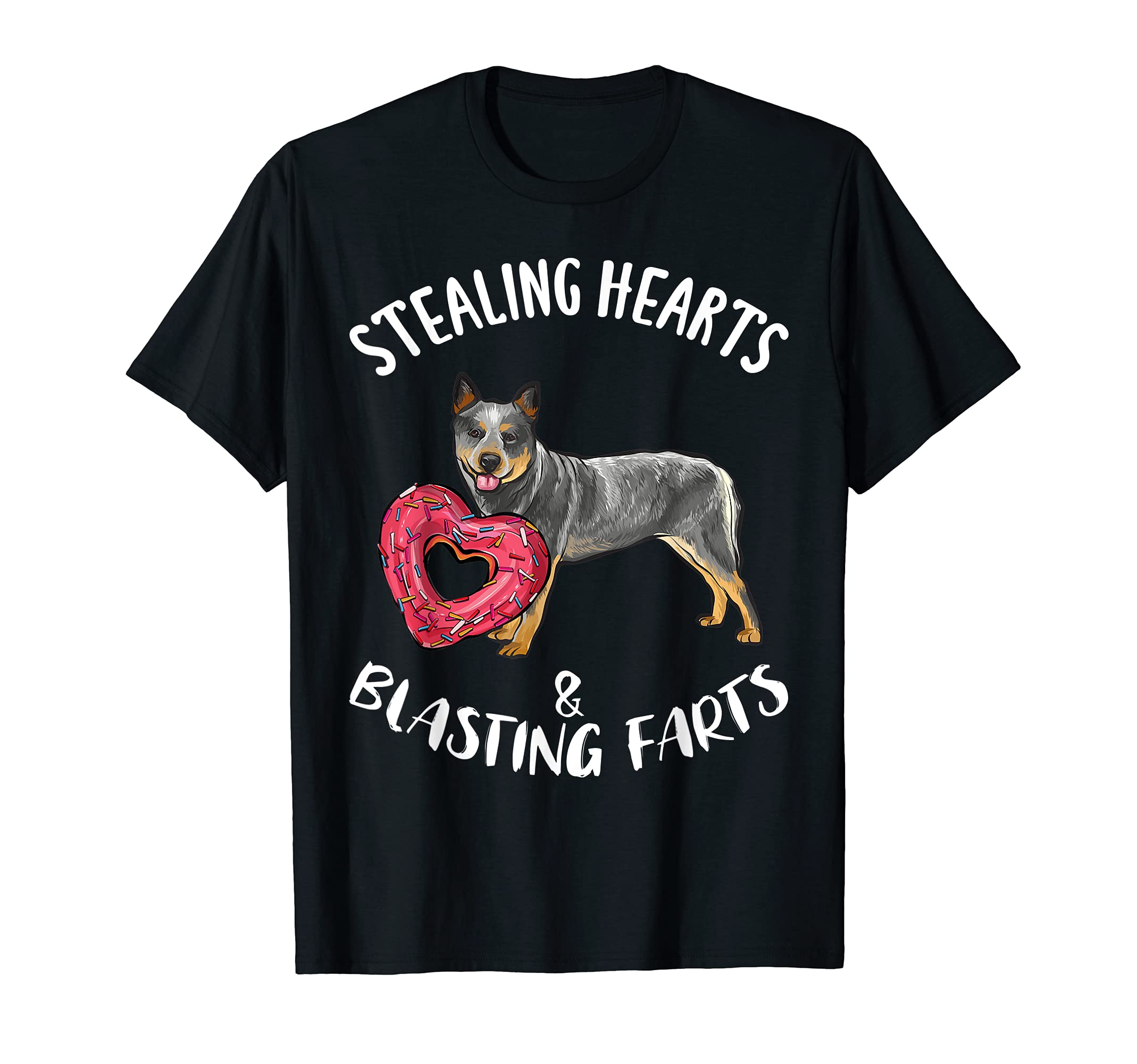 Stealing Heart Blasting Fart Australian Cattle Dog Valentine T-Shirt