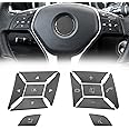 Moonlinks Steering Wheel Button Sticker Compatible with Mercedes A B C E M G SL GL GLA CLA GLK SLK GLS Class,Steering Wheel Button Decoration Trim Cover Sticker Inner Accessories(12PCS,Black-Square)
