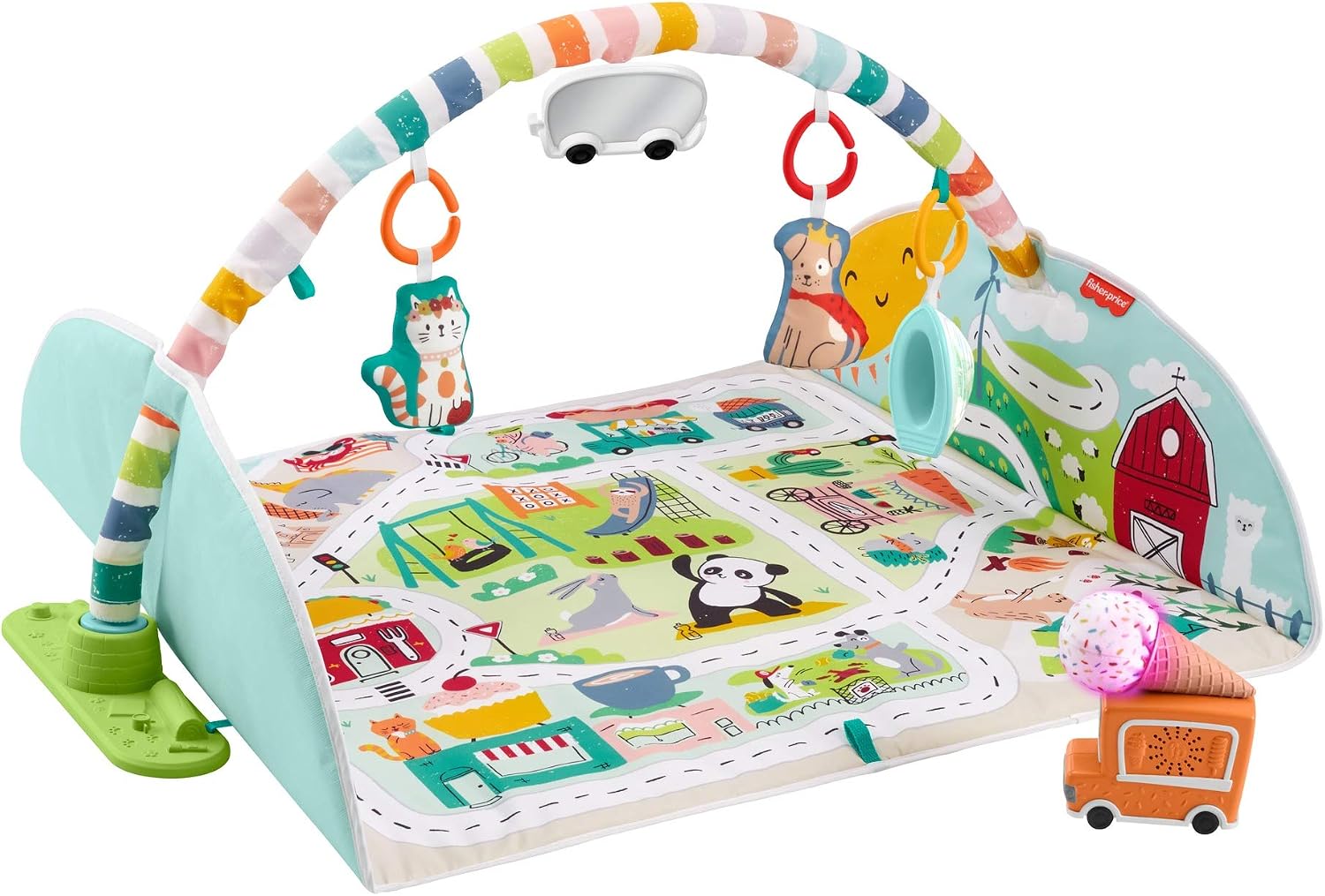 Amazon フィッシャープライス Fisher Price 3way 遊べる地図マットに変身ベビージム 0カ月 感覚刺激 ベビージム プレイマット 長く使える Gjd41 おもちゃ おもちゃ
