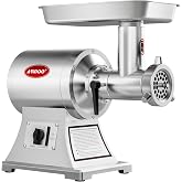 ARINOO Commercial Meat Grinder #12C,0.9HP Electric Meat Grinder | Heavy Duty Meat Mincer Machine for Venison,Beef,Stainless Steel Sausage Maker for Home Butchering or Small Farm Processing