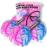 Loofah Sponge Bath Sponge for Women Men 4 Pack