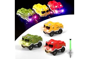 Save Unicorn Tracks Cars Replacement only,Track Cars for Tracks Glow in The Dark, Car Tracks Accessories with 3 Flashing LED Lights, Compatible with Most Car Tracks for Kids Boys and Girl(3pack)