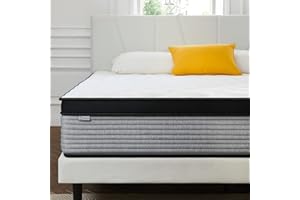 S SECRETLAND King Mattress, 12 Inch Hybrid Memory Foam Mattress and Individual Pocket Springs, Bed in a Box with Pressure Relief and Cooler Cover,Medium Softer