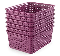 WYT 6-Pack Plastic Small Shelf Storage Weave