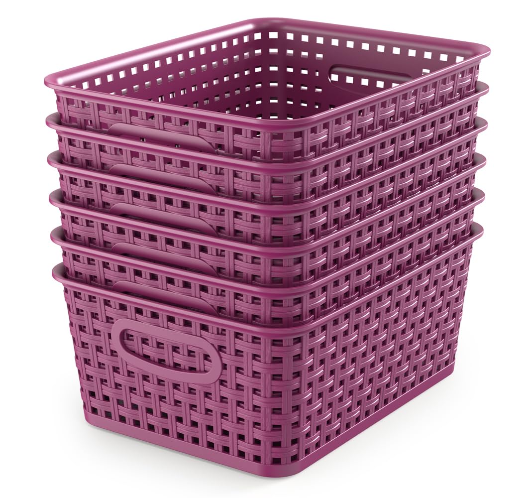 WYT 6-Pack Plastic Small Shelf Storage Weave