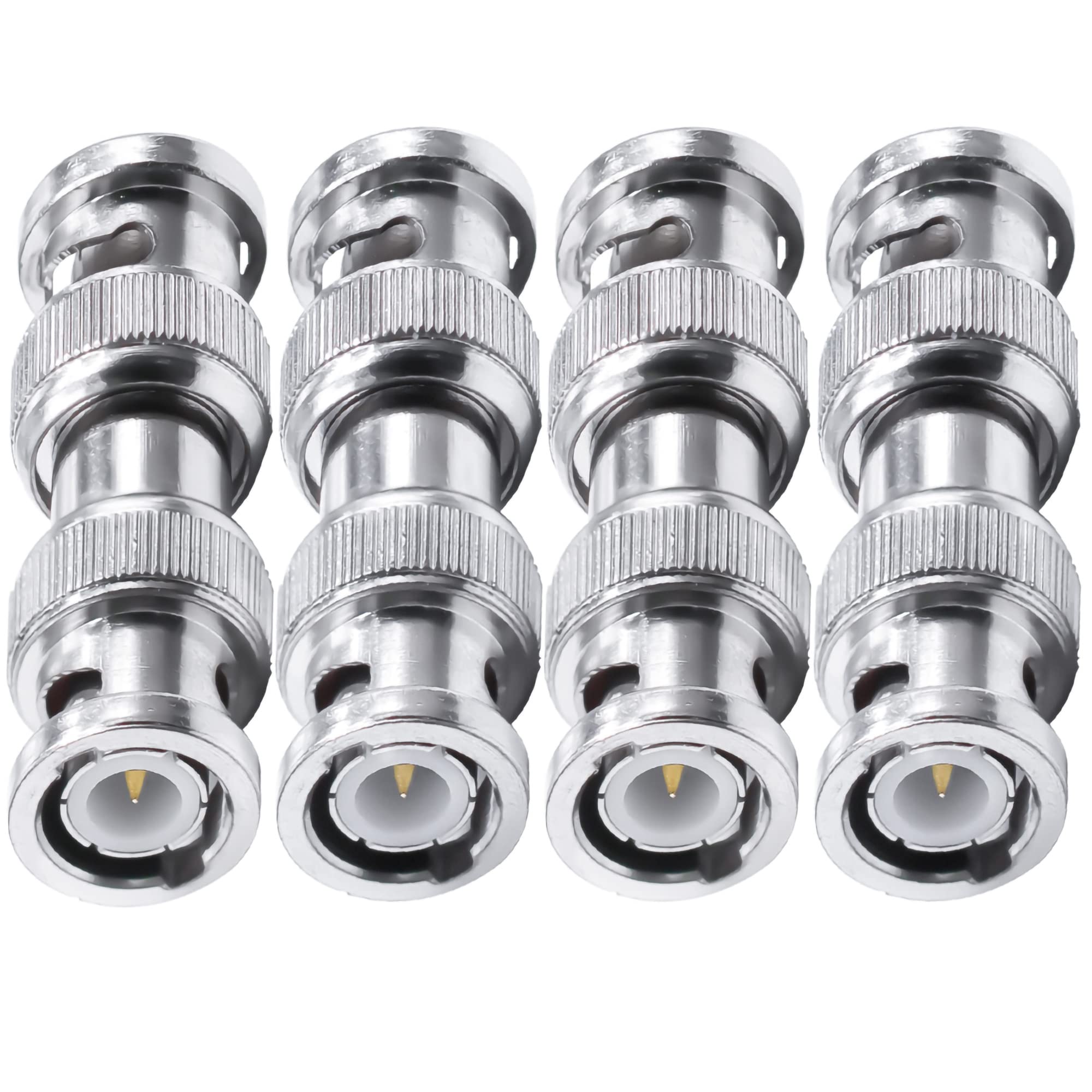 TUOLNK BNC Adapter - BNC Male to Male Coax Connector, RF Coaxial Adapter for CCTV Security Camera, Radio Extension Cable - 4 Pack