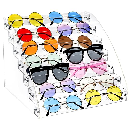 SOUJOY Tier Sunglass Organizer Stand, Acrylic Sunglass Holder