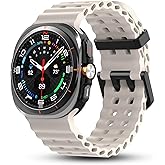 Mobad No-Gap Rugged Silicone Band for Samsung Galaxy Watch Ultra 47mm, Breathable Tactical Sport Strap for Men Women, Durable Waterproof Replacement for Hiking, Training & Outdoor