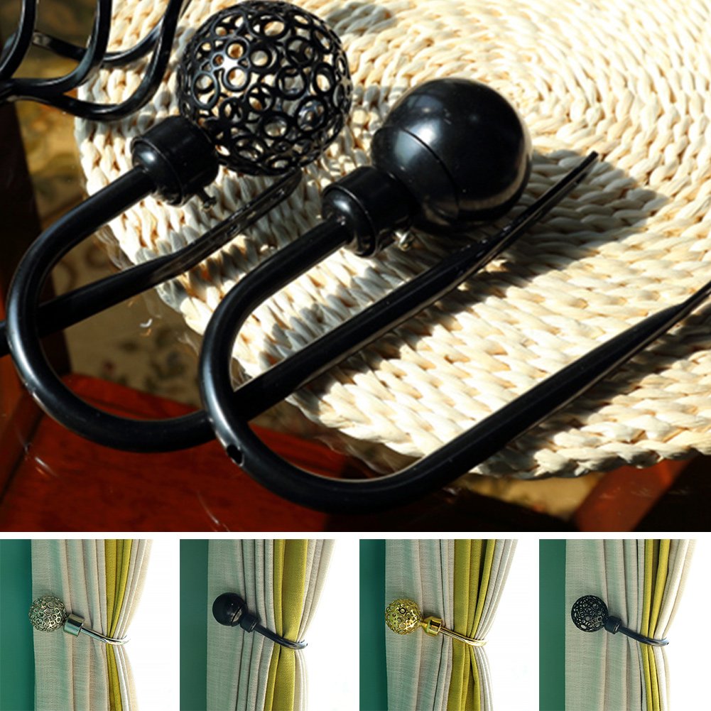 Decoración del hogar negro Tamaño libre Cortina hueca en forma de U