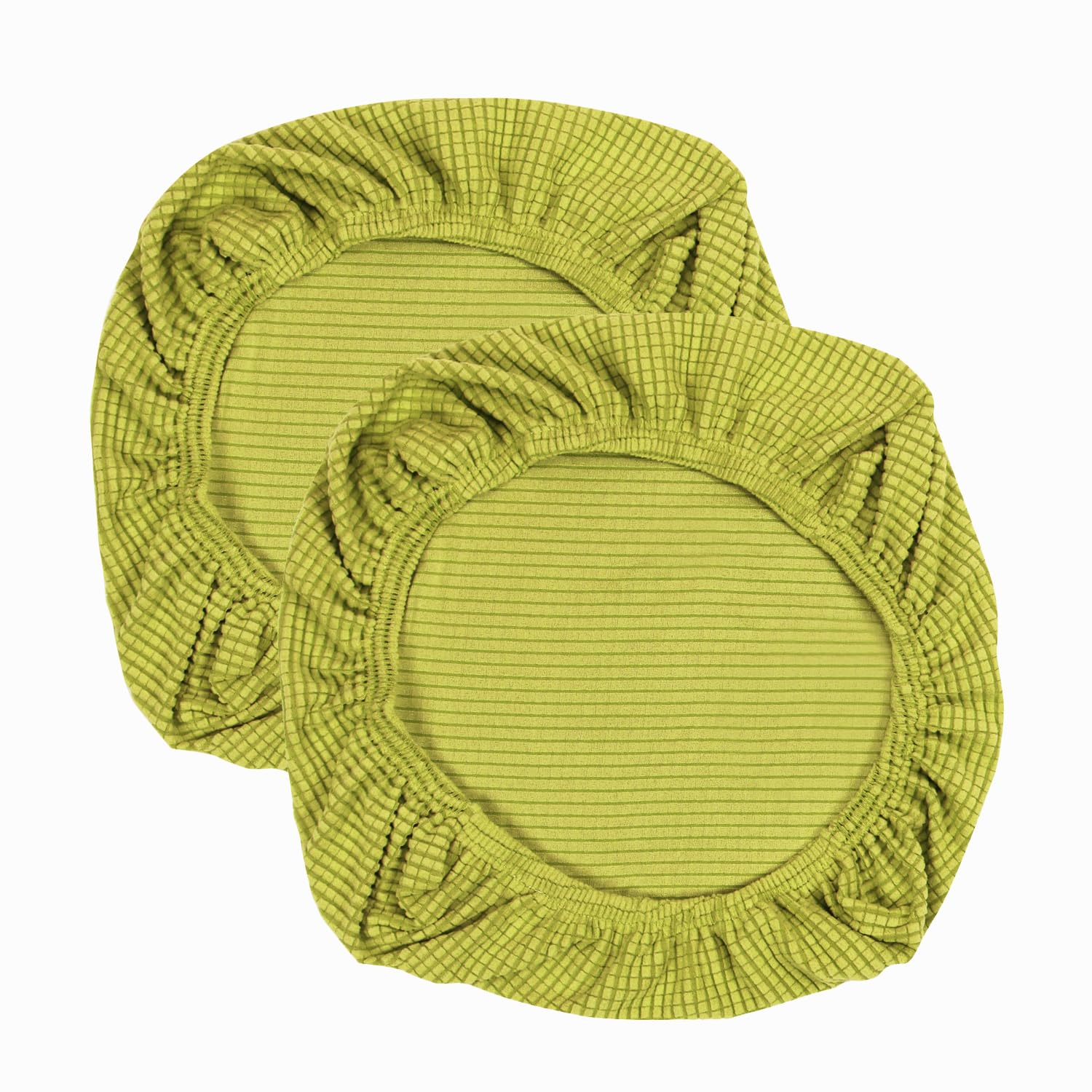 Yikko Elastic Stretch Spandex Chair Seat Covers Slipcovers Washable fit for Office Chairs,Dining Room Chairs,Bar Wedding Party Decor (2, Yellow Green)