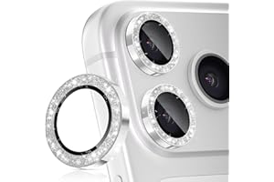 imluckies Camera Lens Protector for iPhone 17 Pro/iPhone 17 Pro Max, AR+AF Tempered Glass & 9H Hardness Shatterproof, HD Clear Metal Sparkle Lens Cover with Installation Tray 2025, Bling Sliver