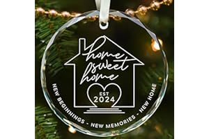 SUCHAGIFT House Warming Gifts New Home - Housewarming Gifts for New House, Housewarming Gift Ideas for Women - New Home Gifts for Home, New Home Owners Gift Ideas - Glass Christmas New Home Ornament 2024