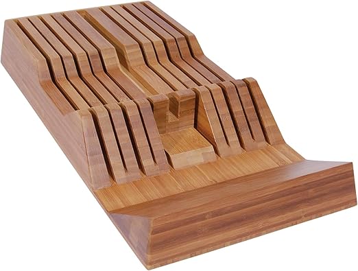 Amazon Com Shun Bambootray In Drawer Knife Tray 11 Slot Cutlery
