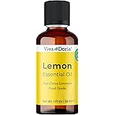 Viva Doria Lemon Essential Oil, 100% Pure, Natural Lemon Essential Oil, Undiluted, for Aromatherapy | Food Grade, 30 mL (1 Fl