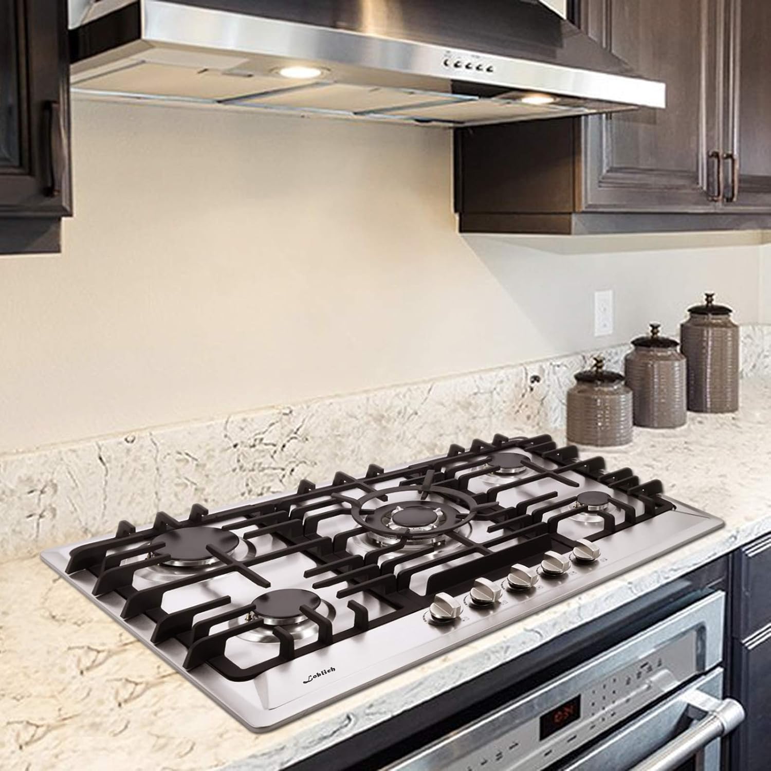 30 Inch Gas Cooktop, Sealed 5 Burners Gas Cooktop,Stainless Steel Gas Cooktop, LG/NG Convertible,Heavy-Duty Grates Gas Stovetop,Gas Burner Thermocouple Protection…: Appliances