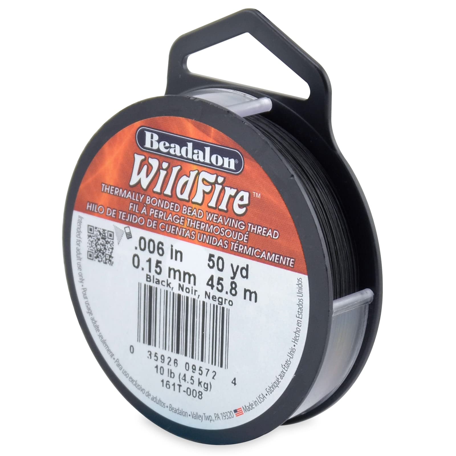 Beadalon Wildfire Stringing Thread .006" X50'-Black