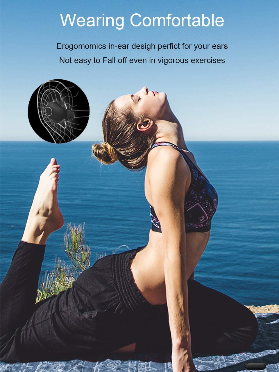 Auricolari Bluetooth 5.0, Auricolari Wireless Bluetooth Cuffie Stereo Senza Fili Sportivi in Ear con Custodia da Ricarica Microfono Leggeri Hi-Fi Cuffie per Samsung iPhone iPad Huawei Sony HTC