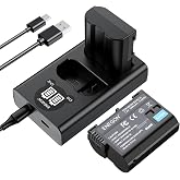 ENEGON EN-EL15C Batteries (2 Pack) and Smart LED Dual Charger Kit for Nikon ZF Z6,Z7 Z8 D7500 D7000, D7100, D7200 D500, D600, D610, D750,D780 D800, D810, D800E, D810A,D850 Digital Cameras
