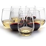 Unbreakable Wine Glasses - 100% Tritan - Shatterproof, Reusable, Dishwasher Safe (Set of 8 Stemless) by D'Eco