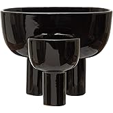 Bloomingville Stoneware 2 Sections, Black Planter Pot