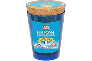 Fleur de Sel Organic Artisanal Natural, Low Sodium (12%), Unbreakable Glass 8.8 oz (250g), Enhances the Taste of Foods. The C