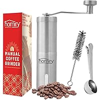 Precision Manual Coffee Bean Grinder By Homiry: Best Portable, Easily Adjustable, Canister Ceramic Burr, Spice and Herbs…