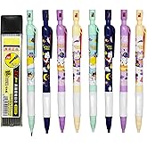 Maydahui 12 Pcs 2.0 mm 2B Space Rabbit and Bear Mechanical Pencil with Sharpener and 20 Pcs Thick Replaceable Lead Refills for Art Drawing Writing Sketching Shcool Classroom Supplies