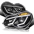 Spec-D Tuning Black LED Projector Headlights Compatible with 2001-2007 Mercedes-Benz W203 C-Class Sedan, Left + Right Pair Headlamps Assembly